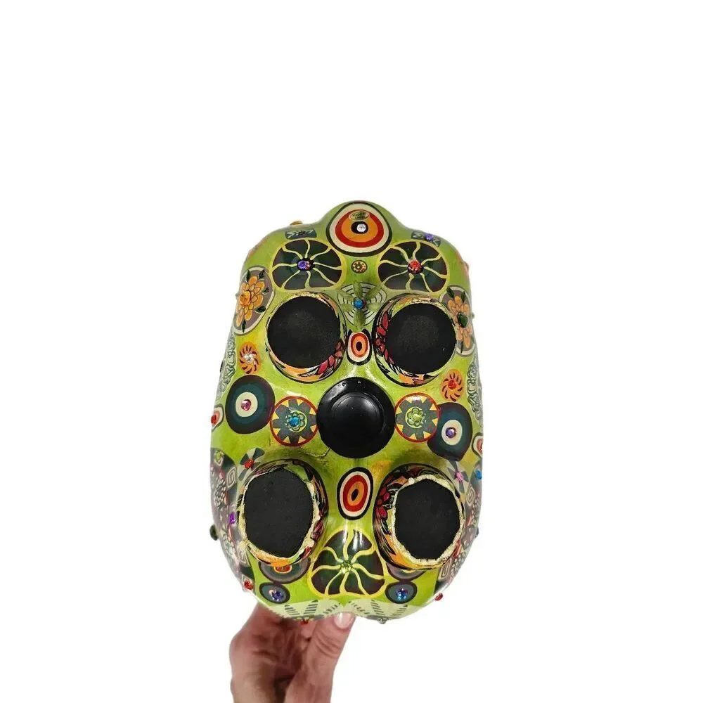 Mexican Pottery Hand Painted Multicolor Ceramic Bedazzled Jeweled Piggy Vintage